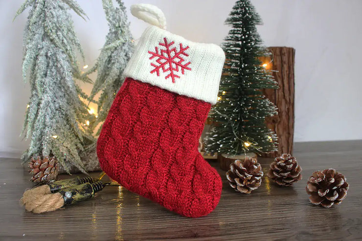 Knitted Christmas Socks with Letter Design
