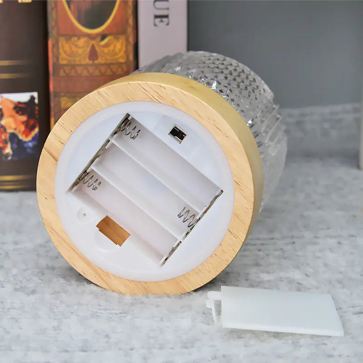 Creative Wooden Atmosphere Lamp with Crystal Accent