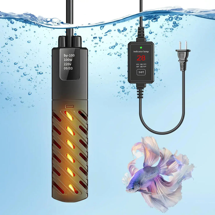 Peitanical Mini Aquarium Heater 30w Small Fish Tank Heater with Digital Led Controller and Removable Protective Cover for 1-5 Gallons Fish Tank Heater