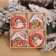 Creative Colorful Wooden Christmas Tree Ornaments Set