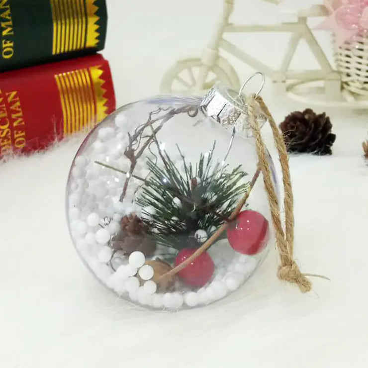 Transparent Plastic Christmas Ornaments for Tree Decor
