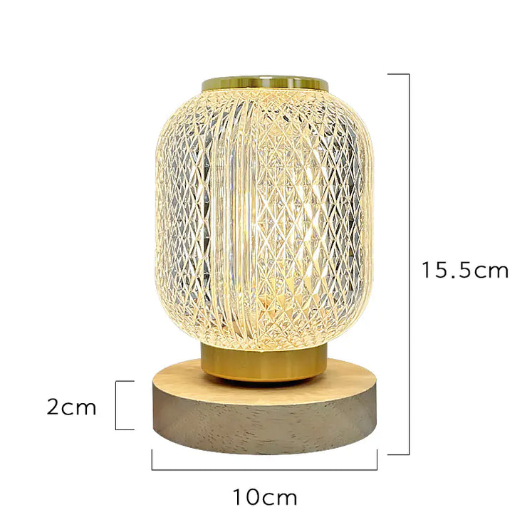 Creative Wooden Atmosphere Lamp with Crystal Accent