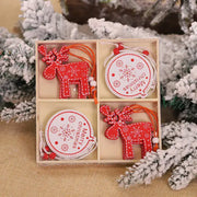 Creative Colorful Wooden Christmas Tree Ornaments Set